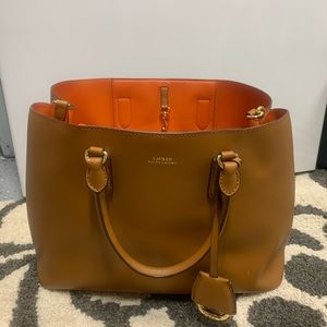 Lauren Ralph Lauren Marcy Leather Satchel Bag